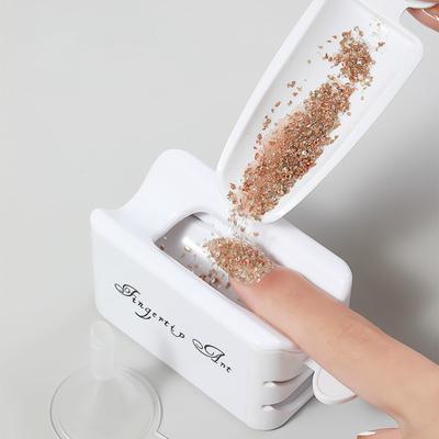 1PC Double-layer French Powder Box Dipping Powder Collection Container Nail Art Flash Powder Recycling Storage Box Nail Art Tool