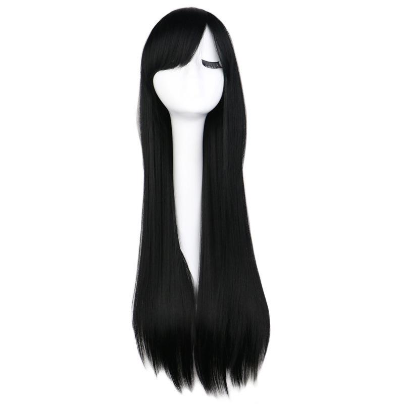 Bunte Lange Gerade Cosplay-Perücke 80cm Anime Party Rollenspiel-Perücke Hitzebeständige Faser für Damen