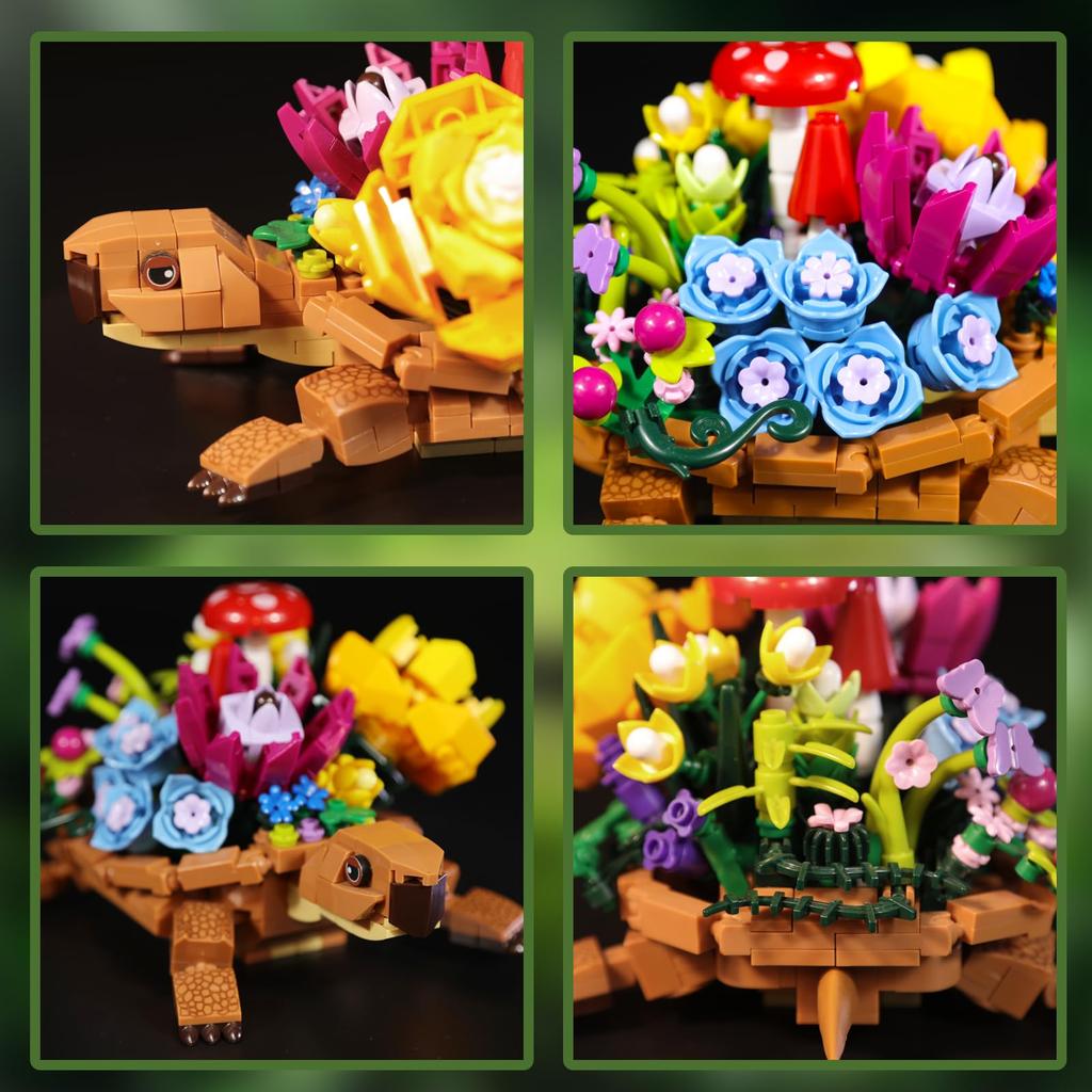 477 Piece Sea Turtle Succulent Planter Building Set Compatible With Lego Turtle Flowers Potanimals Botanical Collection Buildin