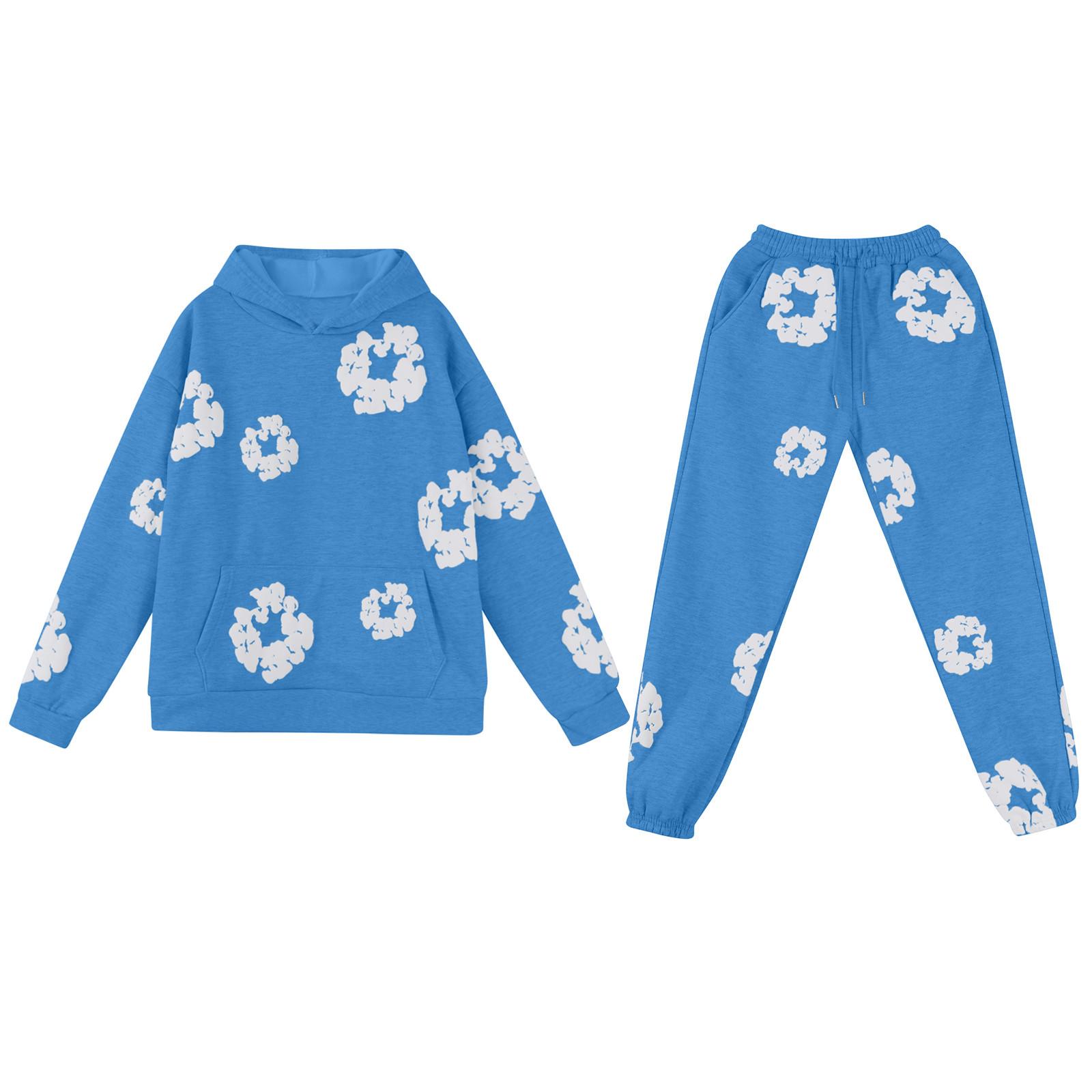 

Жіночий спортивний костюм унісекс з капюшоном, двокомпонентний одяг для бігу, пуловер з довгим рукавом, толстовка з капюшоном і комплект спортивних штанів XL