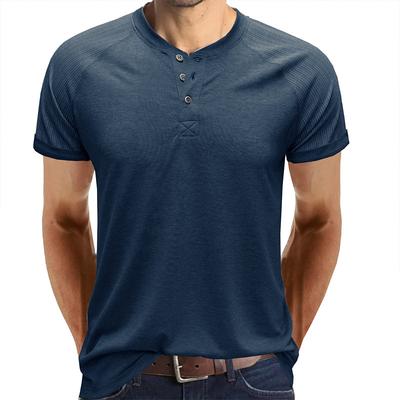 Men's Short Sleeve Henley Shirts Lightweight 3 Button Tops Vintage Casual Summer Tee Shirt Soft Fashion Moisture Wicking Workout T-Shirts for Men