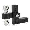 Adjustable Trailer Hitch 6in Drop Rise 12500LBS Capacity Stainless Steel for 2in Heavy Truck GTW Traction Hook Receiver