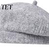 Stylish French Style Beret Knitted Hat for Women, Winter Warm Painter Cap, Fleece Fashionable Solid Color Lined, Cozy Artist Cold Weather Weekend