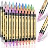 DUULEMANG Acrylic 30 Metallic Dot and Fine Metallic Markers for Ink Notebooks Markers, Colors, Colors, Tip, Waterproof, Quick-Drying, Double-Ended,