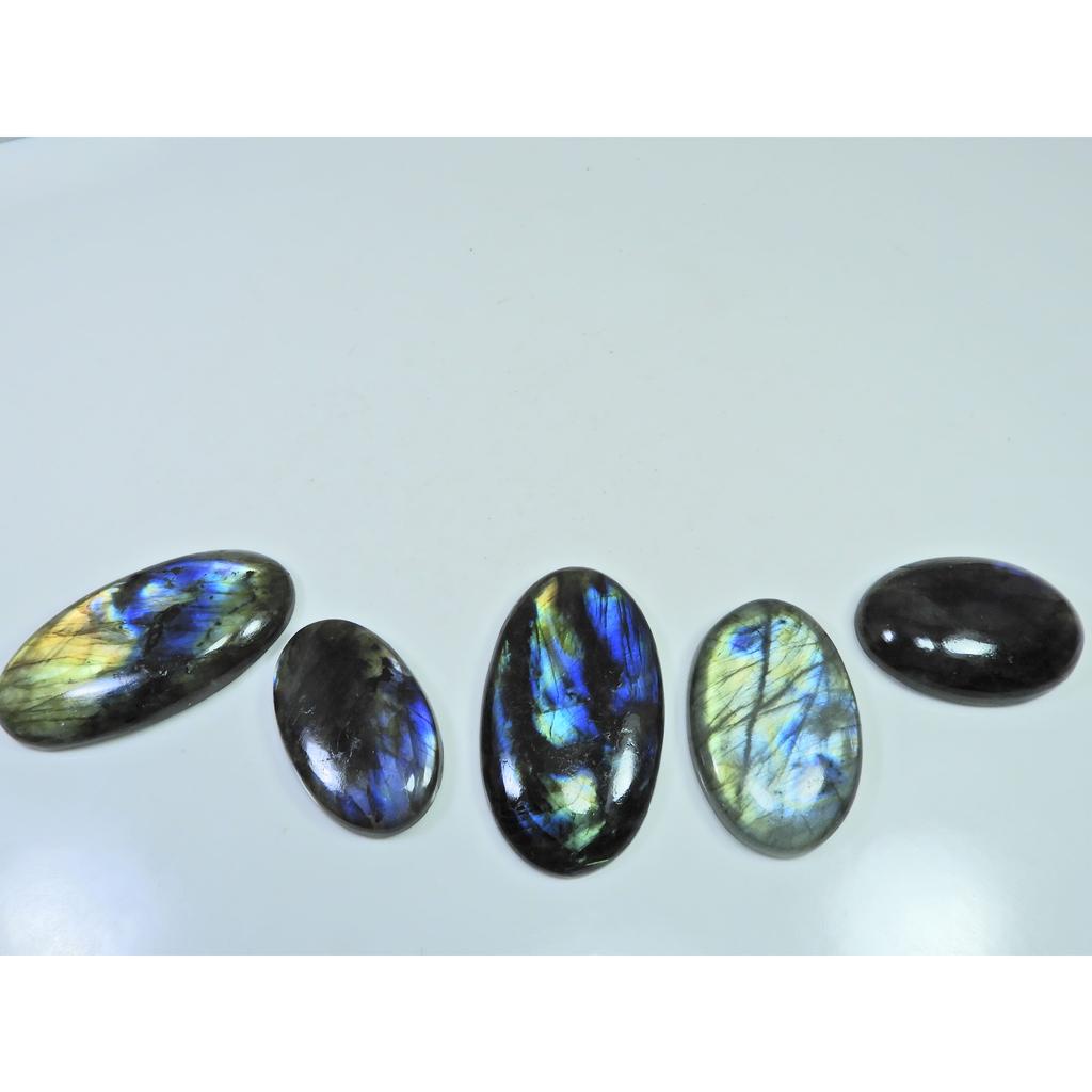 320Cts.Natural Labradorite Multi Fire Oval Cabochon Loose Gemstone 05Pcs Lot LL-1010