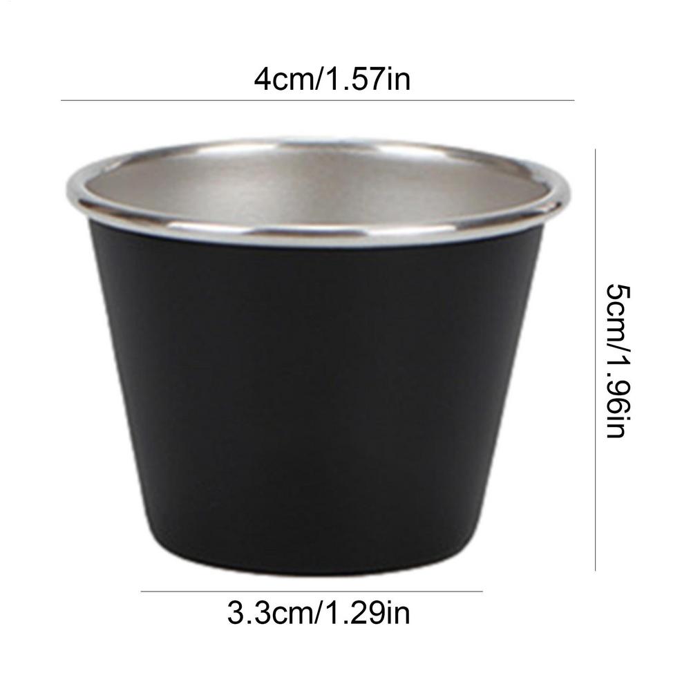 

4 Piece Stainless Steel Shot Cups Set 50ml Portable for Wine Coffee Tea Outdoor Travel Picnic Camping with Mesh Carry Bag чёрный