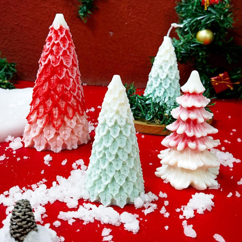 1 Pcs Christmas Tree DIY Silicone Candle Mold for Soap Cake Decorating Festival Craft Making Home Decoration Candle