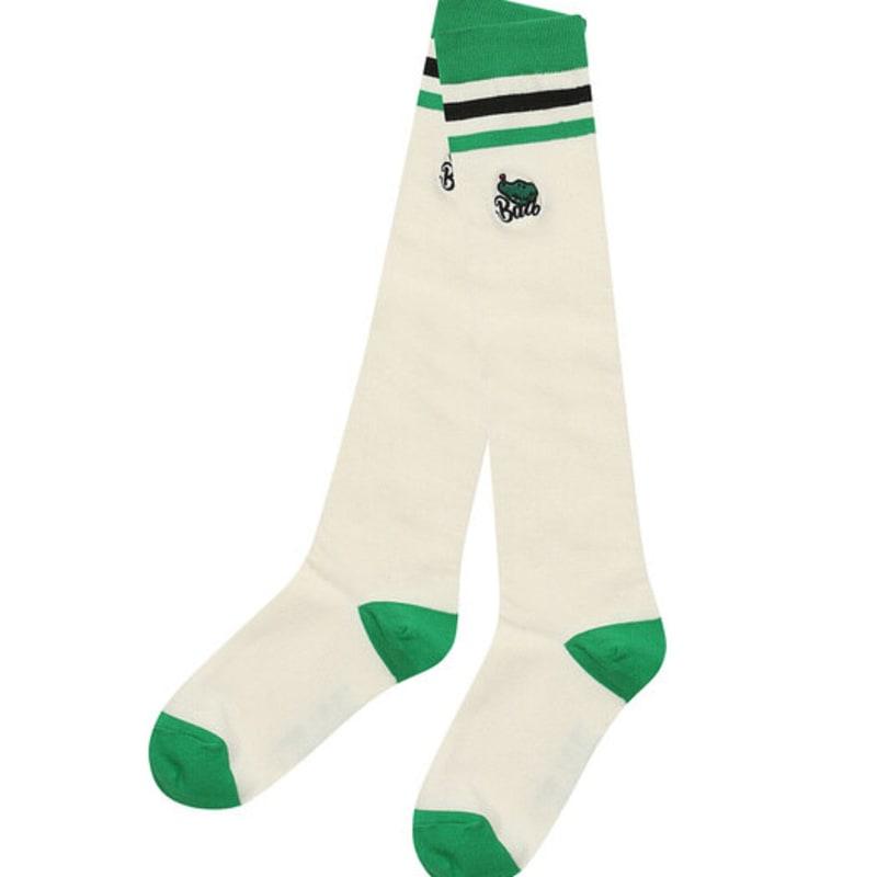 BALBI Green Crocodile Embroidered Graphic High Knee Socks