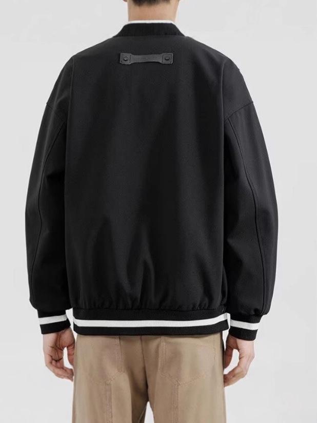 Men's American Vintage Patchwork Bomber Jacket - Trendy High Street Loose Casual Baseball Style