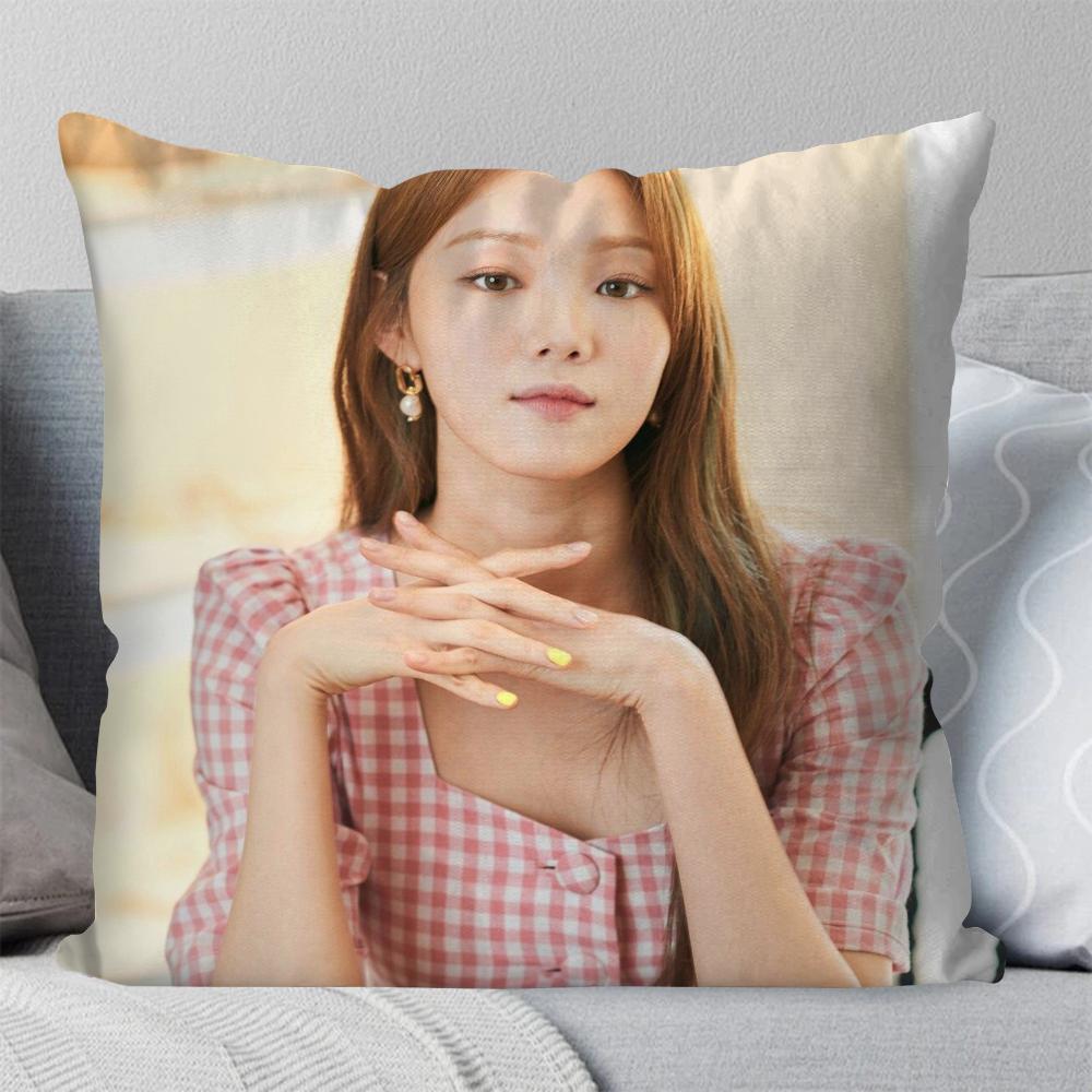 Korean Celebrity Lee Sung Kyung Pillow Case Square Pillow Bedroom Sofa Leisure Comfort Cushion Living Room Home Decoration 40X40