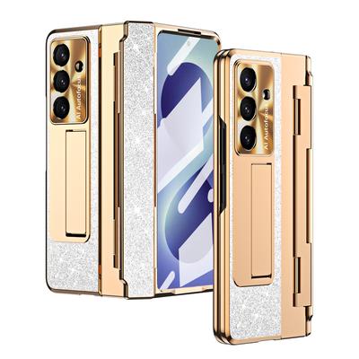 Błyszczące Błyskotki Zawias All-inclusive Etui na Telefon dla Samsung Galaxy Z Fold 8 Ultra 7 6 5 4 3 5G Pokrowiec z Ładowaniem Bezprzewodowym