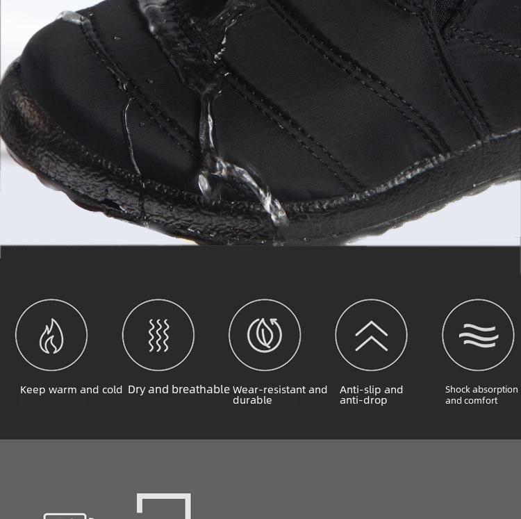 Unisex Wasserdichte Baumwoll-Schneestiefel: Große Größe, Plüschgefüttert, Rutschfest, Modisches Winter-Schuhwerk für Paare