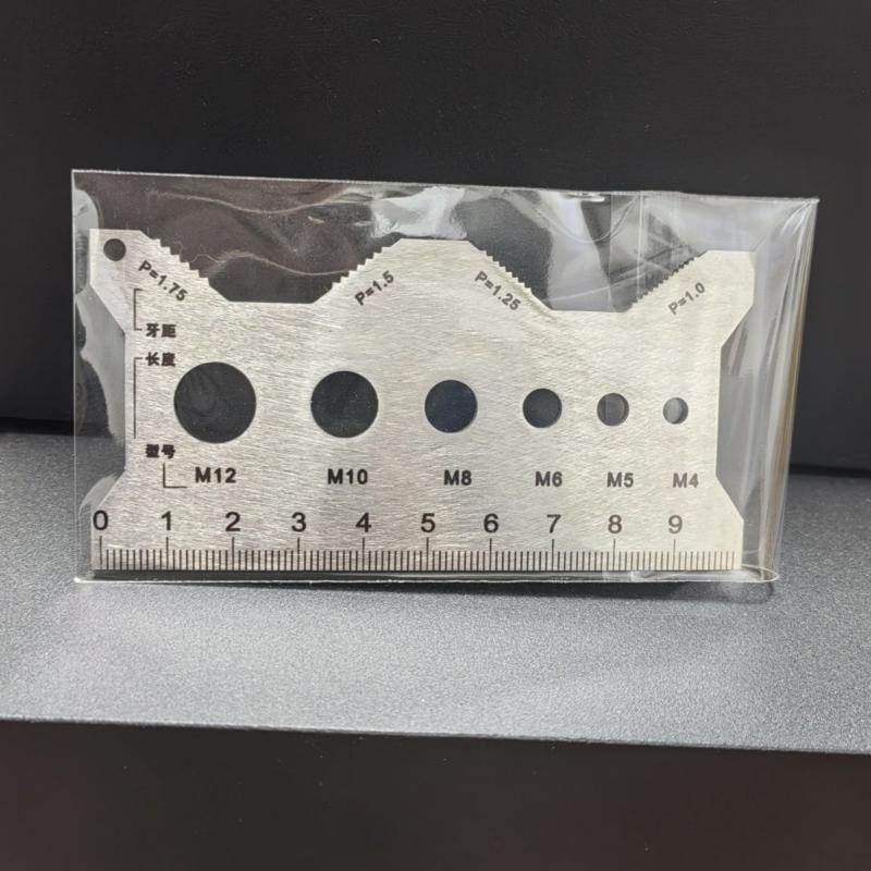 Multifunctional Precise Thread Measuring Tool With Bilingual Marking Corrosion Resistant Stainless Steel Construction