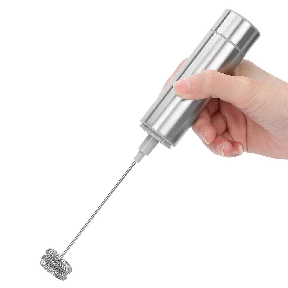Stainless Steel Portable Electric Milk Frother Mixer Handheld Egg Beater Kitchen Tool