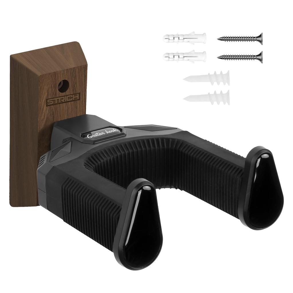 STRICH Guitar Guitar Holder with Easy Screws Suitable for and More Hanger, Wall-Mounted Auto-Locking Function, Installation, Included, Guitars,