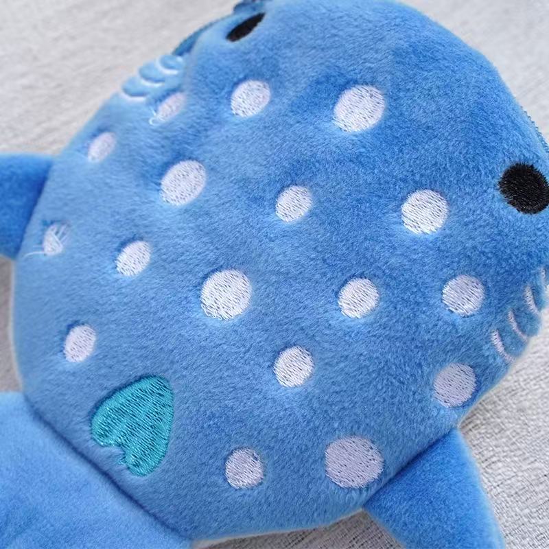 New Cartoon Shark Plush Coin Purse, Cute Pendant, Data Cable Bag, Zipper Bag