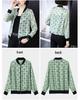 Women's Retro Printed Baseball Jacket - Trendy Short Coat for Spring, Autumn & Winter
