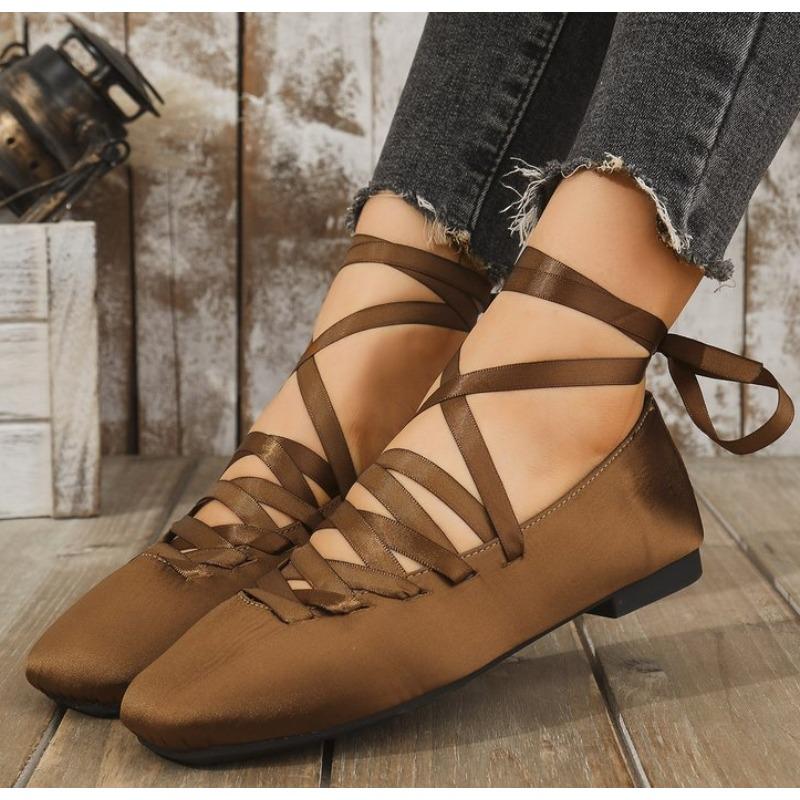 

Модные женские балетки, обувь для балета, неглубокие повседневные римские сандалии, тренд 2025, модная весенняя обувь для платья, удобные новые брендовые женские кроссовки 43 коричневый