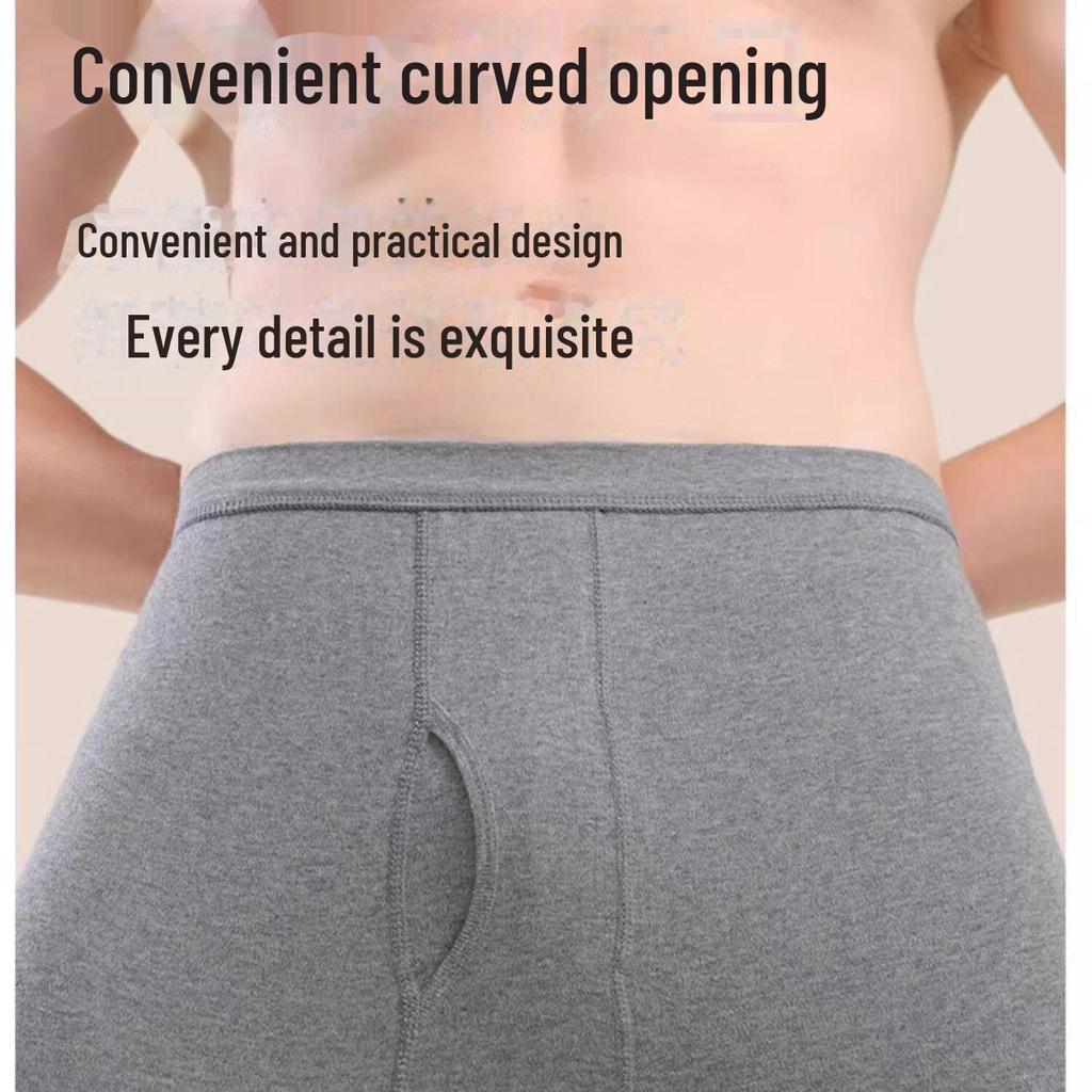 Langsha Herrenhose aus reiner Baumwolle, atmungsaktiv, für Herbst und Winter – lockere Passform, warme Unterhose und Unterwäsche.