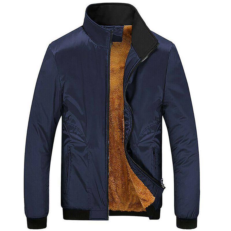 

Флис Искусственный Мужской Меховой Подкладка Толстовка На Молнии Пальто Куртка Свитшот Бомбер Верхняя Одежда NavyBlue,XL