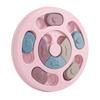 Pet Treat Puzzle Toy Interactive Prevent Slip Round Dog Slow Feeder Toy for Cat Puppy Pink