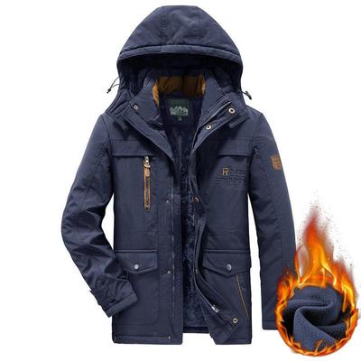 Ropa con capucha acolchada de algodón para hombre, chaqueta casual de terciopelo grueso y cálida para otoño e invierno, multibolsillos, cortavientos, chaqueta acolchada de algodón