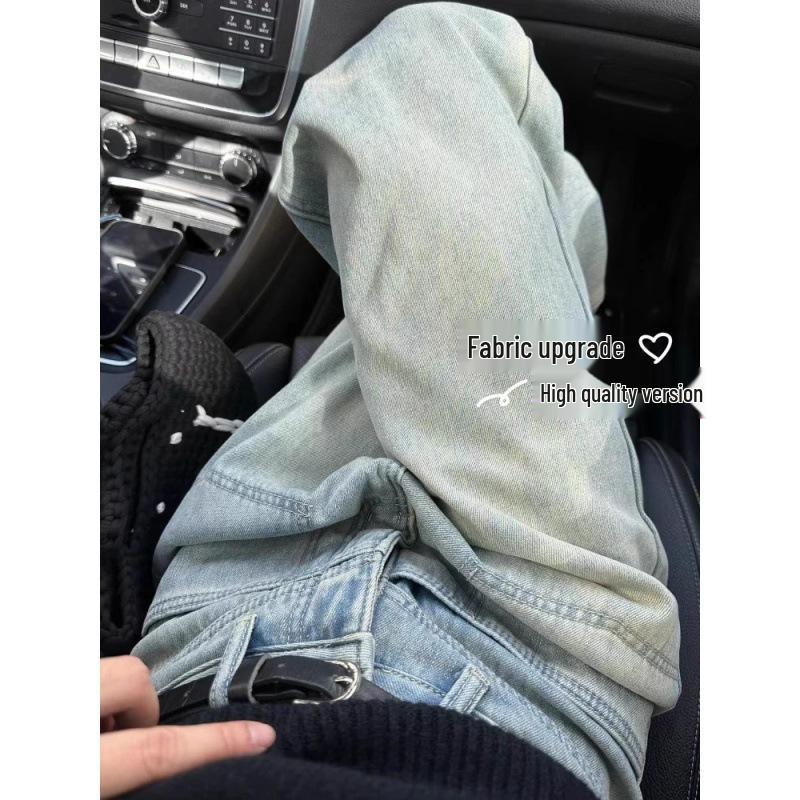 

Женские джинсы прямого кроя на флисовой подкладке больших размеров - Зимние утягивающие брюки широкого кроя в пол XL