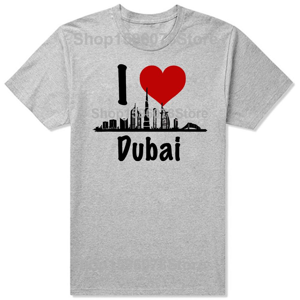 I Love Dubai Skyscrapers Heart Graphic 100 Cotton Tshirts Men Womens Fashion Casual Tshirt Loose Oversized Streetwear T Shirt