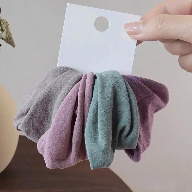 4pcs High Elastic Ultra Wide Facial Mask Muscle Headband New High-end Leather Band Hair Band Headdress High Horsetail Hair Rope