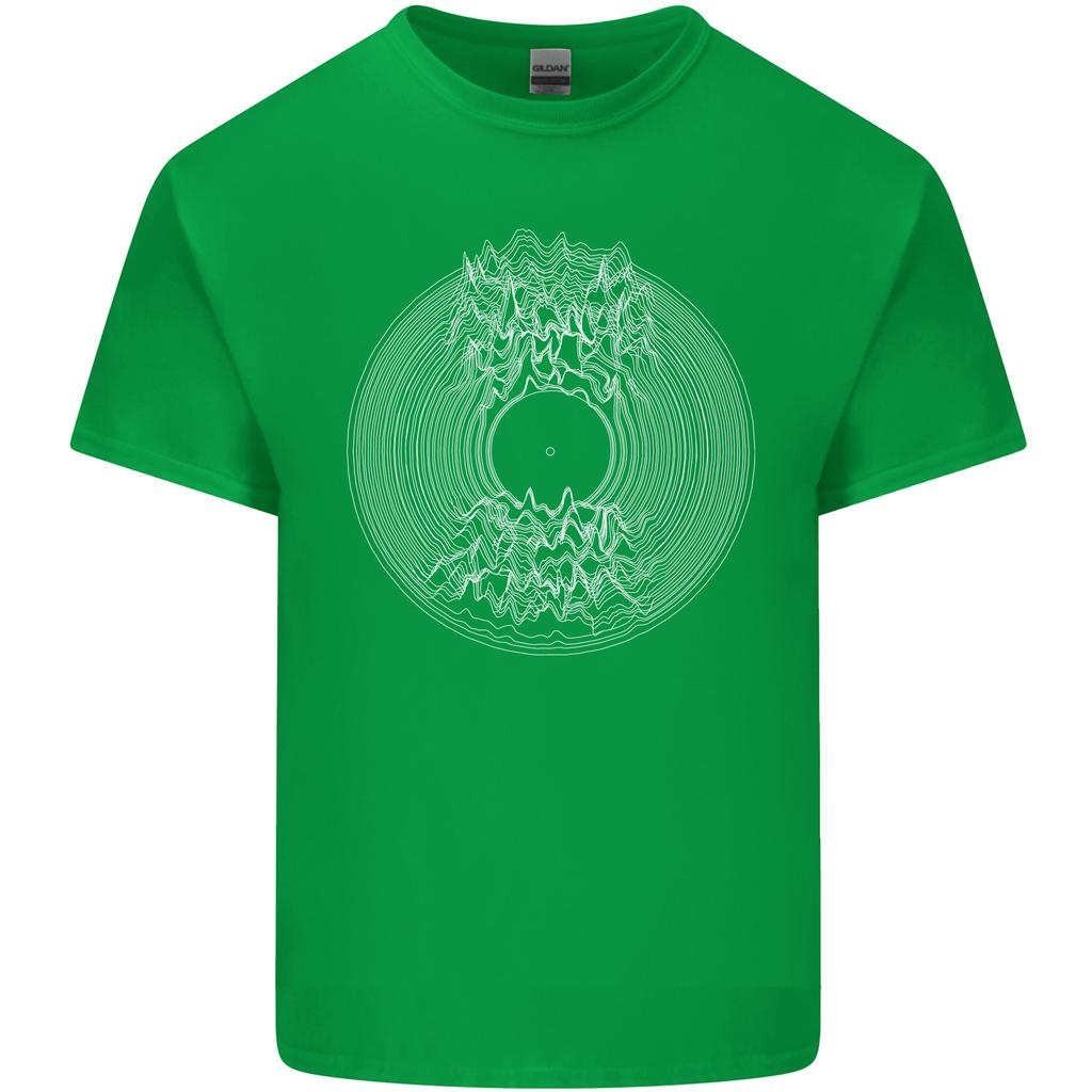 Vinyl Music Sound Waves Turntable DJ Decks Unisexs Light Cotton TShirt
