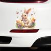 QT2329#15cm Easter Bunny & Tulips Car Sticker, Suitable for Laptop, Car, Truck, Van, SUV, Motorcycle, Bumper, Window