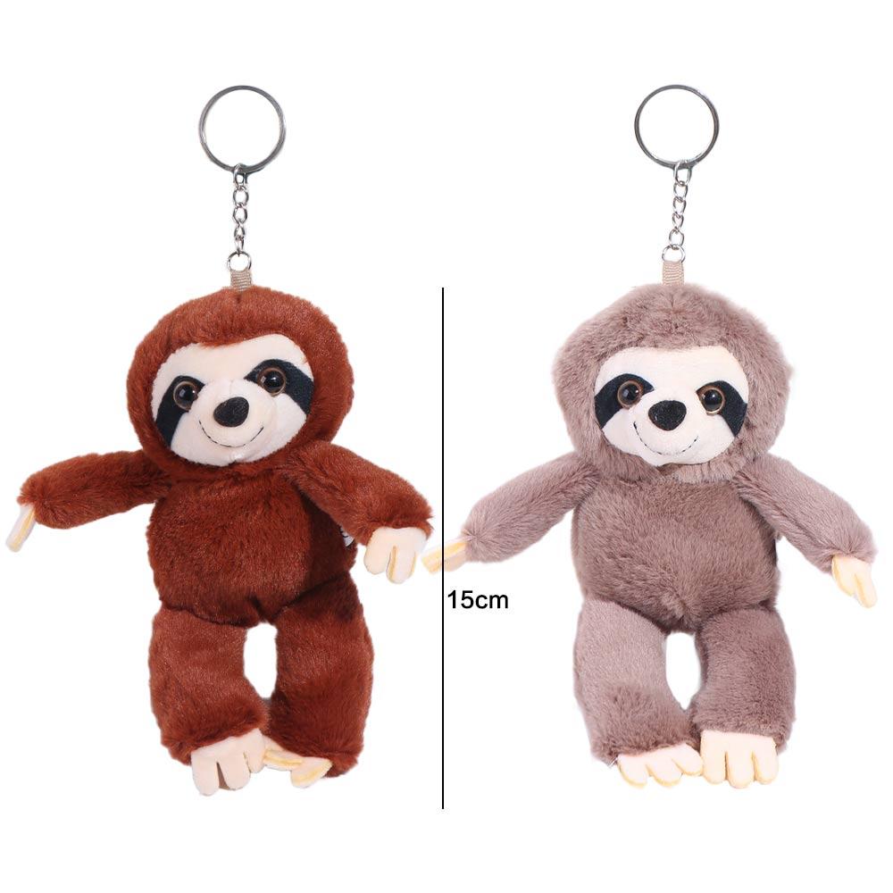 Stuffed Animals Sloth Small Pendant Simulation Bag Charm Plush Sloth Keychain Keyring Soft Doll Sloth Plush Toy Backpack