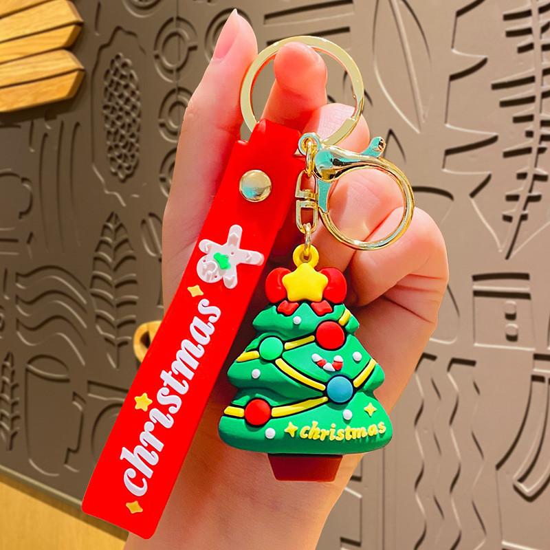 Christmas Cute Family Series Keychain Santa Claus Charms For Backpacks Gifts And