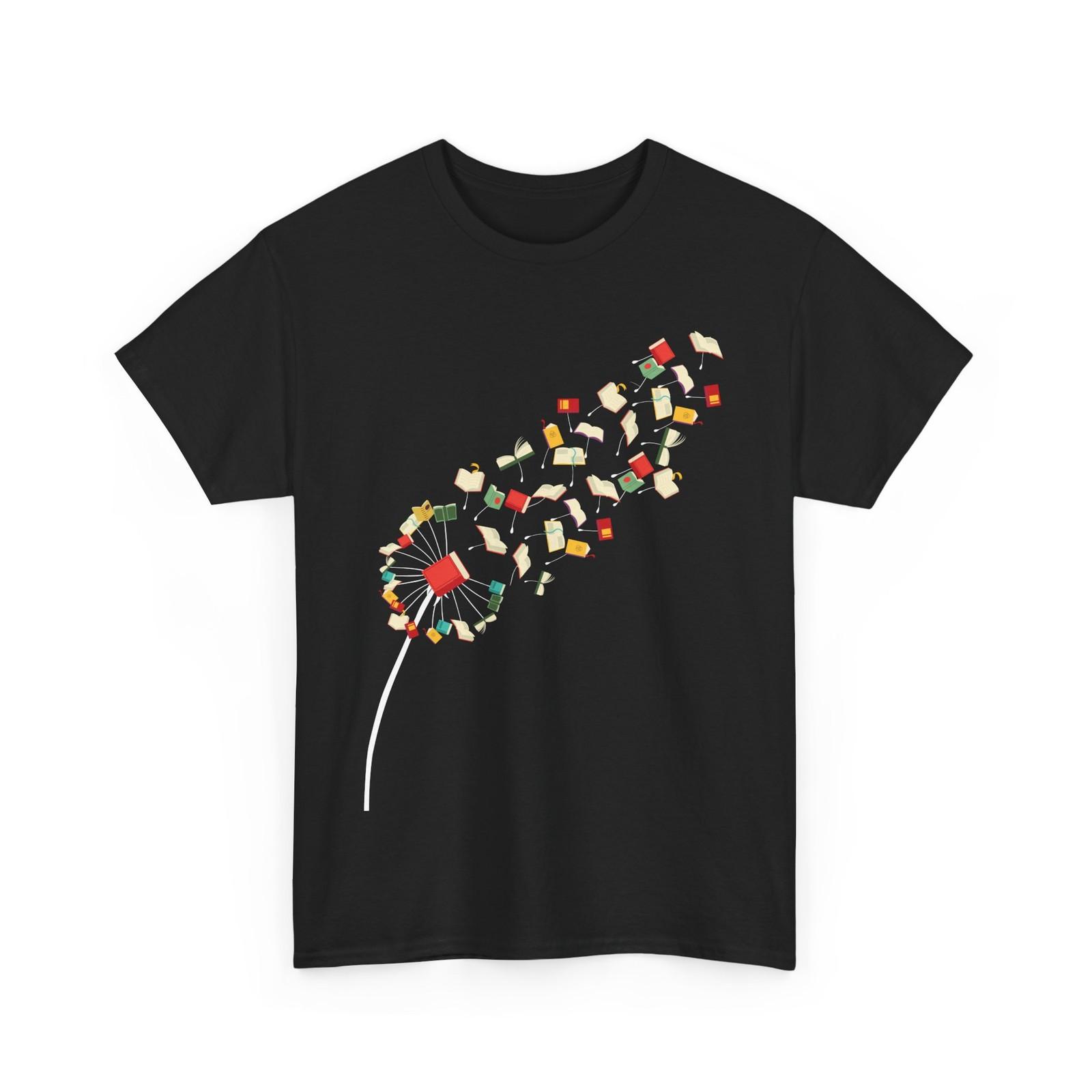 

Books Dandelion T-Shirt Mens Womens Tees Top, Books Lovers Bookworm Librarian Women Men Shirt M