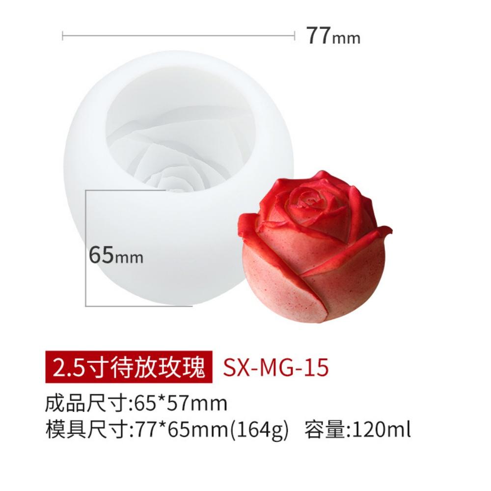 3D Rose Silicone Candle Mold DIY Cake Chocolate Baking Tool Suitable for Festival Gift Making Handicraft Decoration