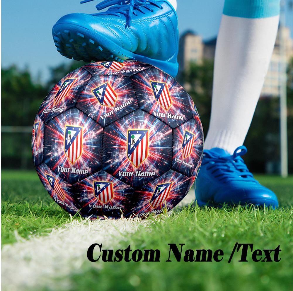 Size 5 Football Custom Name Text, Outdoor Training Soccer BallAtletico Madrid