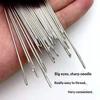 Big Eye Sewing Needles Set Student Use Steel Hand Sewing Kit with Thread Thimble Scissor Threader for School DIY Art Classes