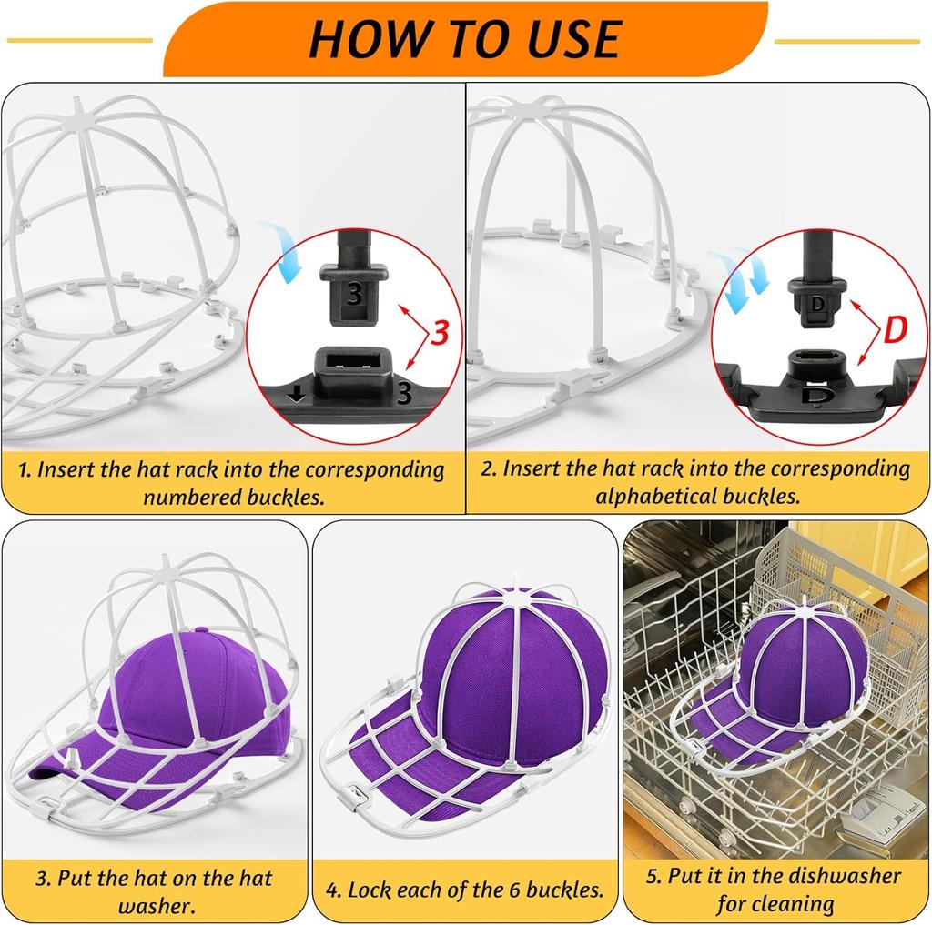 Hat Washer for Washing Machine Hat Washer Cage Hat Cleaner for Baseball Caps Fit for Adult and Kid's Baseball Caps