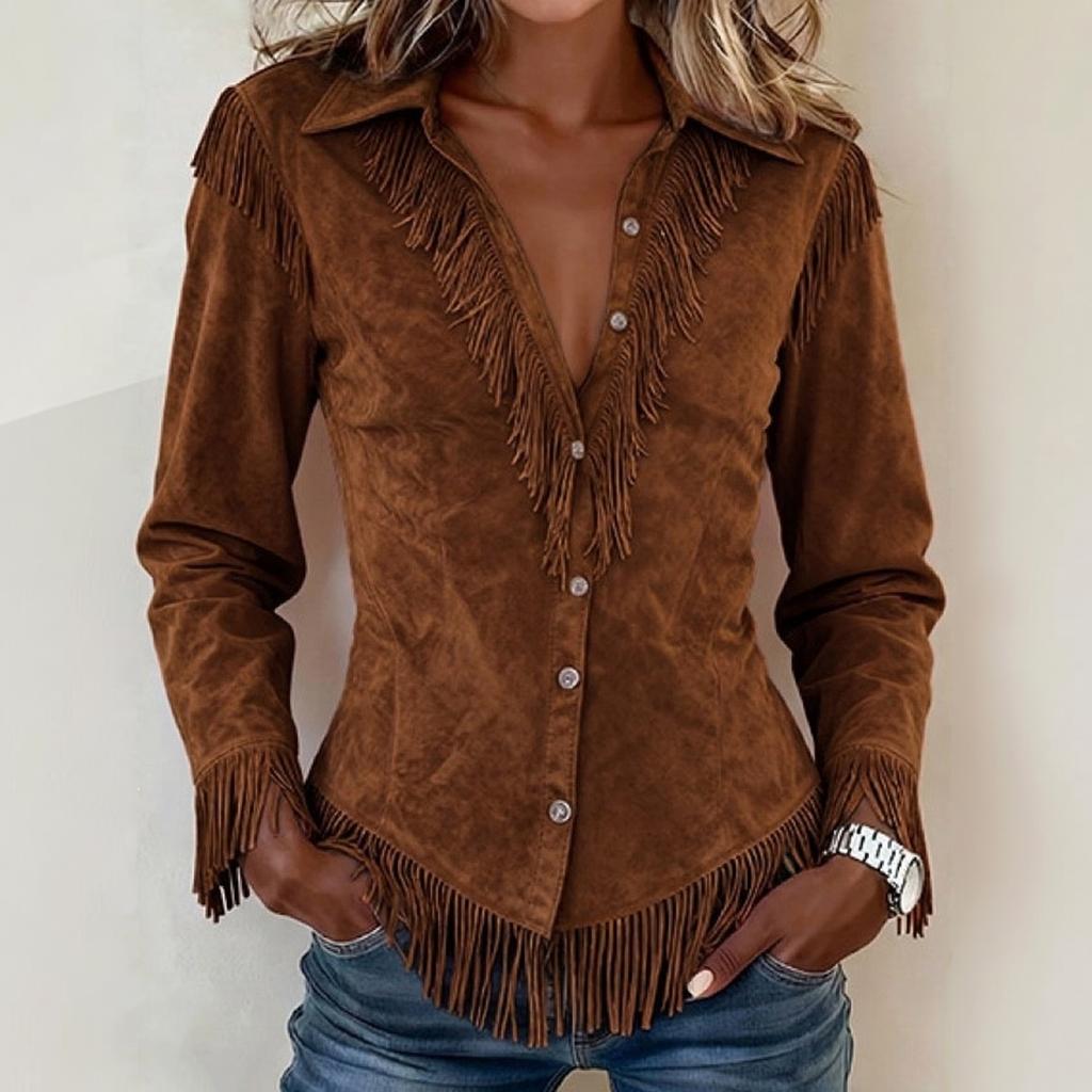 Women's Casual Long Sleeve Color Block Blouse for Everyday Wear