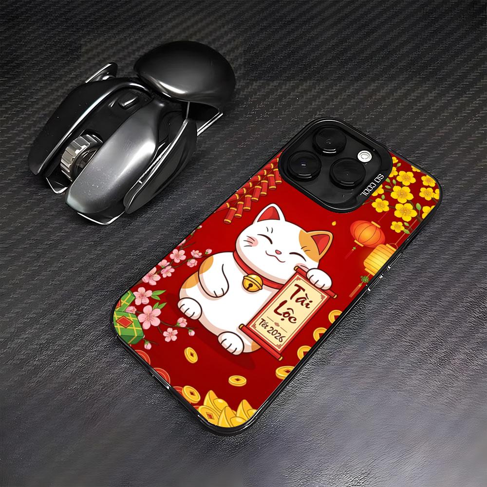 

Maneki Neko Lucky Money Cat_1 Phone Case For IPhone17 Air 16 15 14 Plus 13 12 11 Pro 7 8 XS Max XR Silver Black Bumper Case iPhone 15 Plus