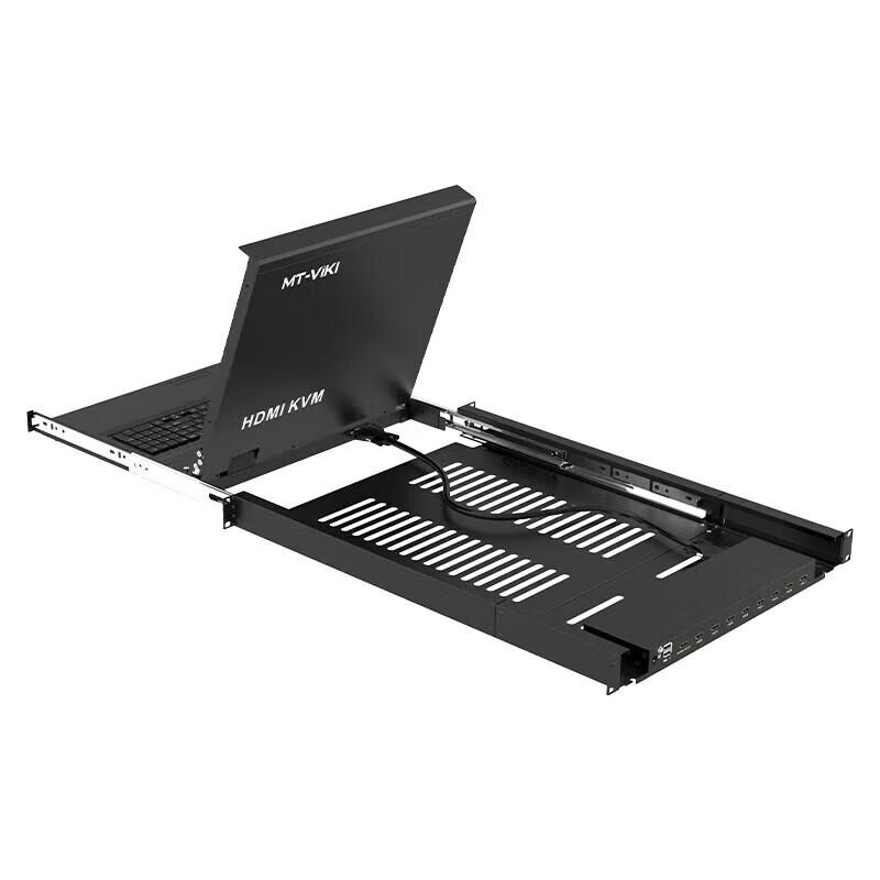 MT-viki KVM Switch with Integrated Foldable LED Display and IP Remote Access