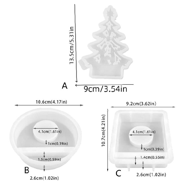 Candle Holder Silicone Molds Christmas Tree Candlesticks Resins Castings Mould
