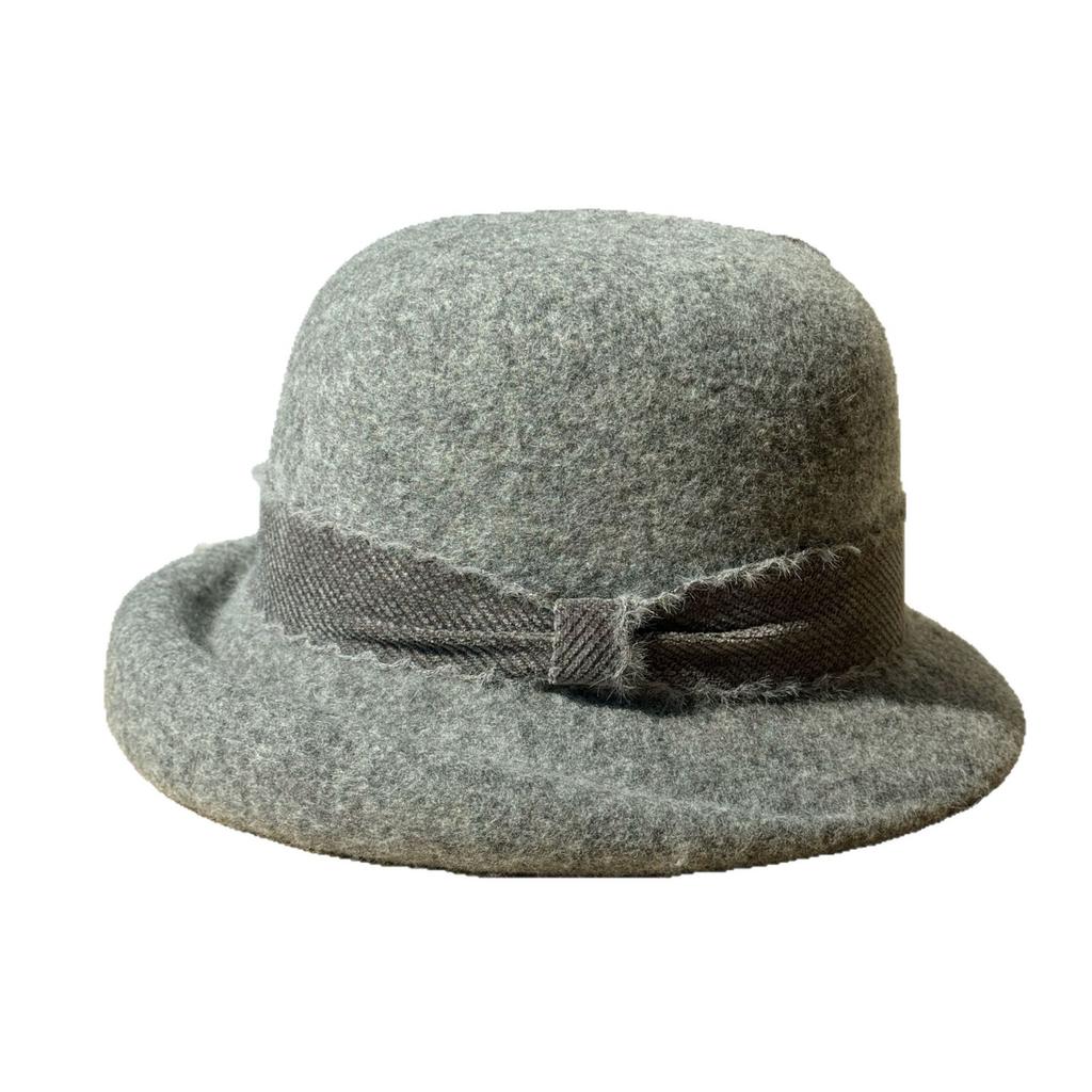 French Retro Small Fragrance Style Wool Fisherman Hat for Women In Autumn and Winter Hepburn Style Curled Basin Hat Elegant Gold Gift Hat