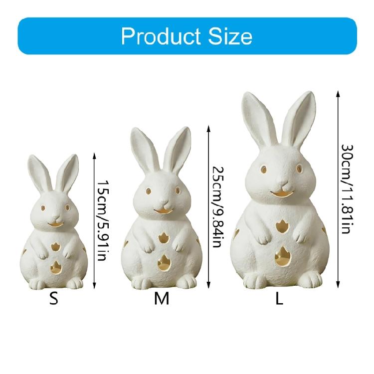Easter Rabbit Candle Holder Cute Spring Resin Bunnies Tealight Candle Stand with Hollow Out Design Decorative Accessories