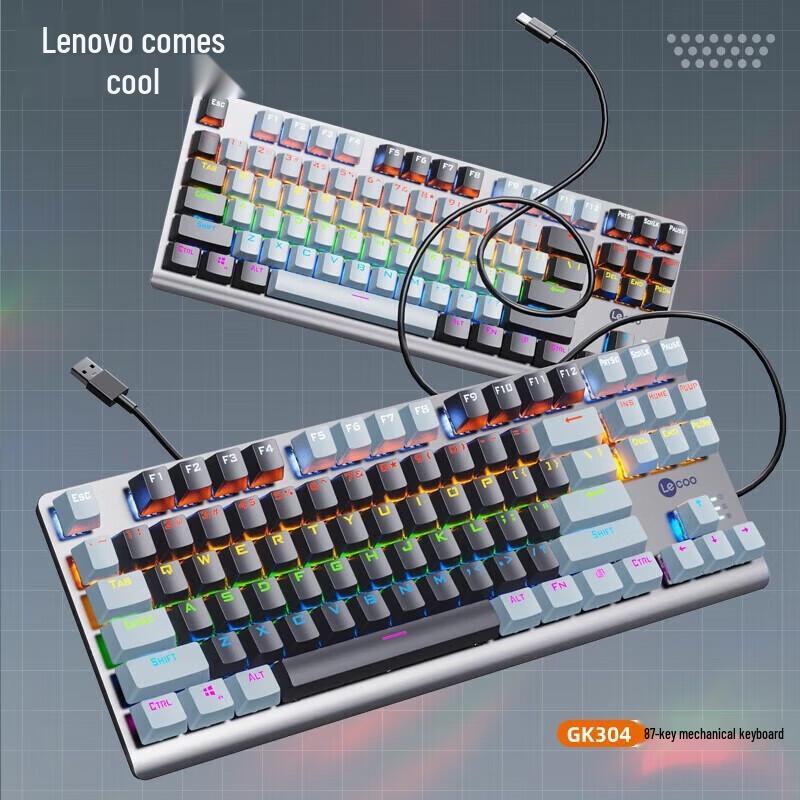 Lenovo Lekoo GK304 Blue Switch 87-Key Wired Mechanical Gaming Keyboard