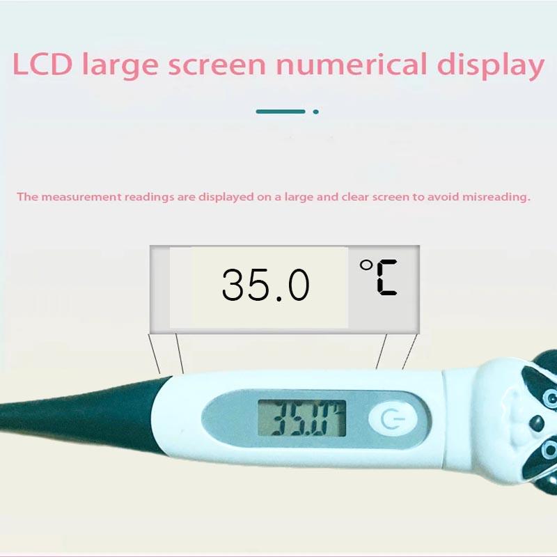 1pcs Waterproof Basal Thermometer Digital Fiebre Oral Armpit or Rectal Electronic LCD Display Soft-head Thermometer Household