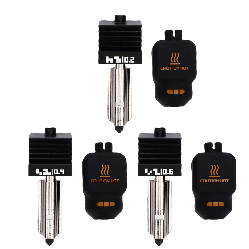 3 Pcs Hotend Set Replacement for Bambu Lab P2S H2D H2S H2C 3D Printer 0.2mm 0.4mm 0.6mm Nozzle Hotend and Silicone