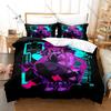 Cool Mirai Nikki Yuno Gasai Bedding Set 3 Piece Breathable Duvet Cover Set for Kpop Fans Gift Bedroom Decoration