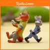 Nick Judy Zootopia Cartoon Rabbit Fox Mini Model Ornament For Landscape Decor