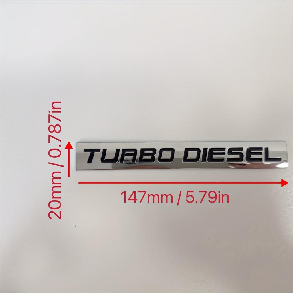 3d Chrome Metal Rear Trunk Car Badge Logo Turbo Diesel Emblem Sticker Body Decal Adhesive Stickers Accessories